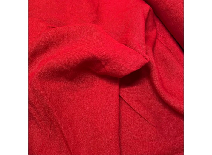 Ткань Лен крэш Красный (185 г/м2)