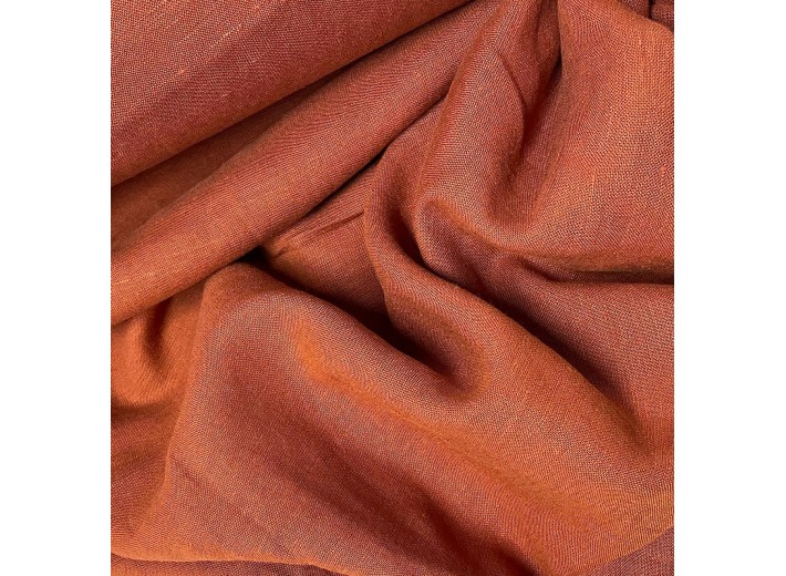 Ткань Лен крэш Медно-коричневый (195 г/м2)