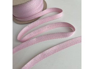 Киперная лента металлизированная Нежно-розовый/серебро 13 мм