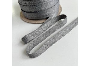 Киперная лента металлизированная Серый/серебро 13 мм