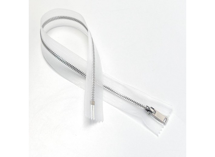 Молния металл ZM06, тип 3 неразъемная,  прозрачный/никель 35см