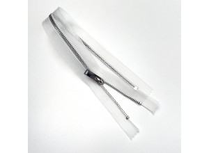 Молния металл ZM06, тип 3 неразъемная,  прозрачный/никель 35см