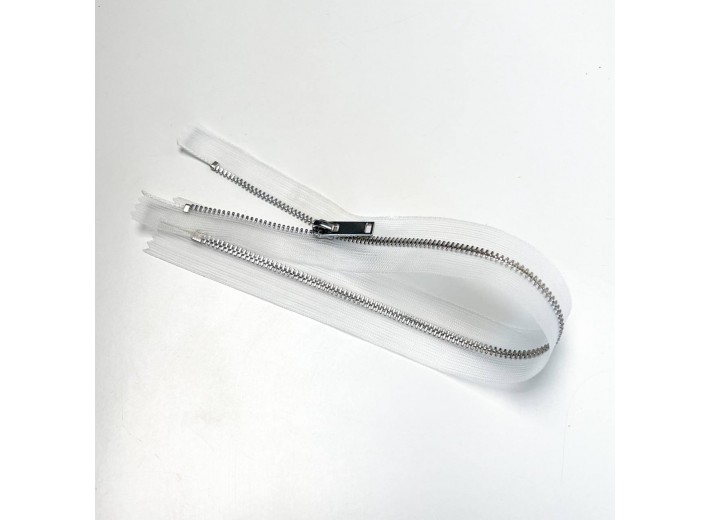 Молния металл ZM06, тип 3 неразъемная,  прозрачный/никель 35см