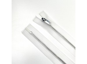 Молния металл ZM06, тип 3 неразъемная,  прозрачный/никель 35см