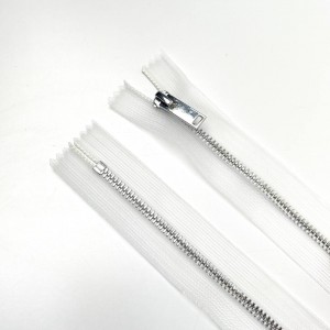 Молния металл ZM06, тип 3 неразъемная,  прозрачный/никель 35см