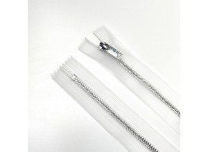 Молния металл ZM06, тип 3 неразъемная,  прозрачный/никель 55см