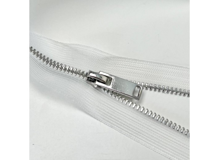 Молния металл ZM06, тип 3, 1 замок,  Прозрачный/никель 70 см