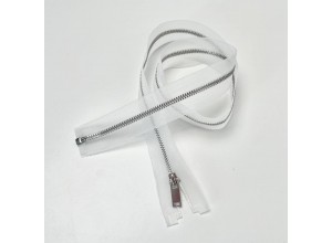 Молния металл ZM06, тип 3, 1 замок,  Прозрачный/никель 70 см