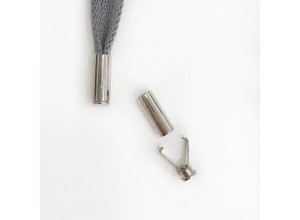 Наконечники для шнурков металл "Цилиндр" (никель)