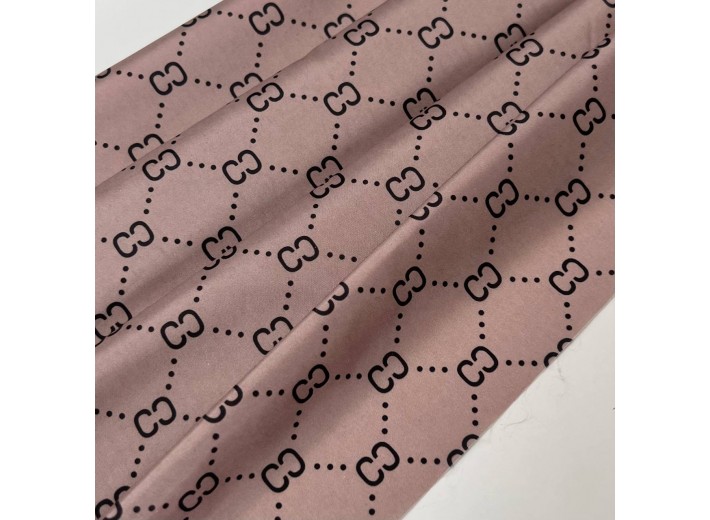 Ткань подкладочная стрейч принт "Гуччи"