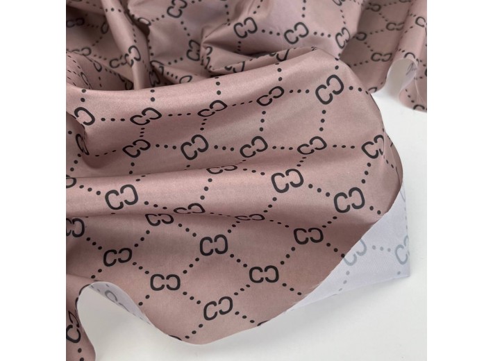 Ткань подкладочная стрейч принт "Гуччи"