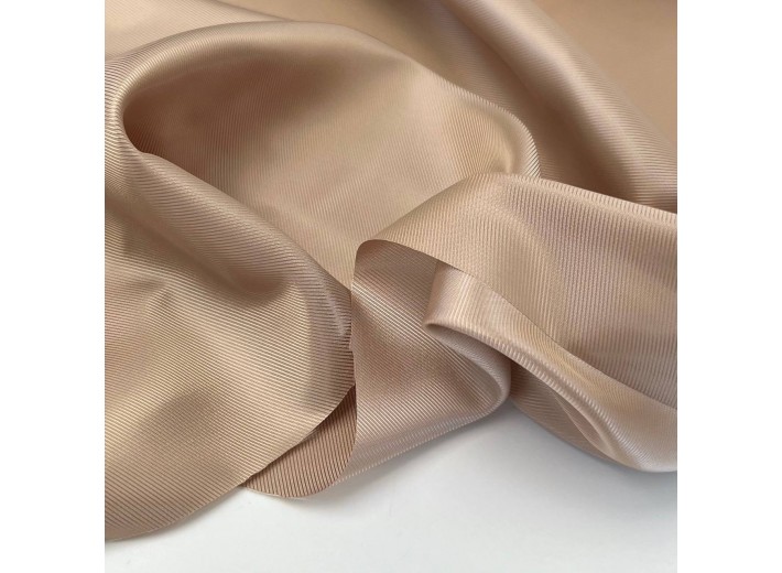 Ткань подкладочная поливискоза "Твил" Темно-бежевый