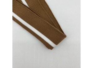 Подвяз Светло-коричневый с белыми полосами (6*80 см)