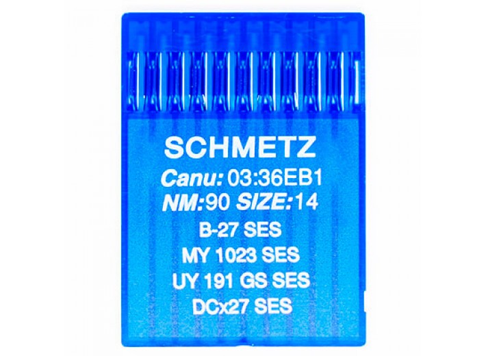Иглы для промышленных швейных машин Schmetz DCx27 №90/14 SES (уп.10шт)