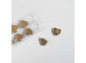 Пуговица "Сердце с жемчугом" золото MP32