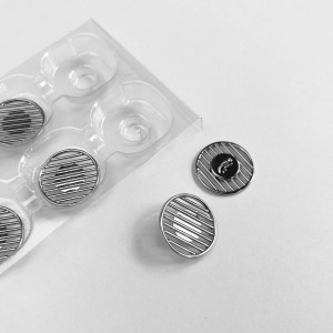 Пуговица "Жалюзи" серебро 