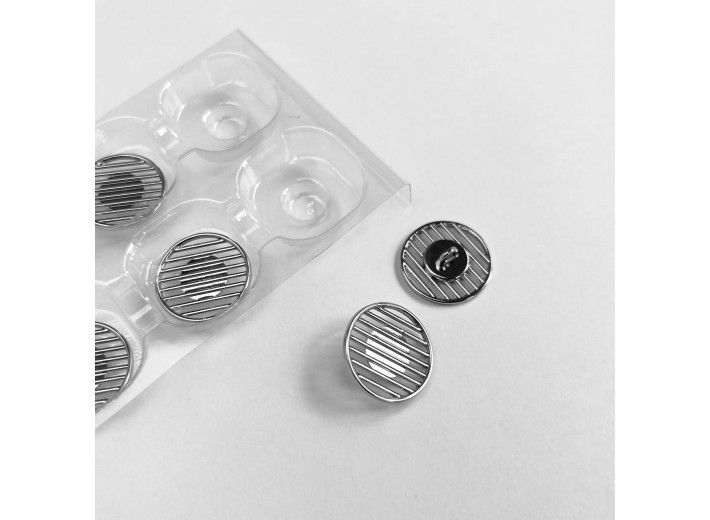 Пуговица "Жалюзи" серебро 