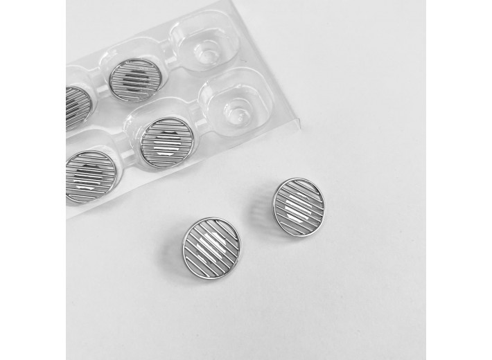 Пуговица "Жалюзи" серебро 