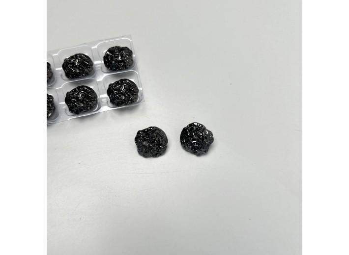 Пуговица "Жатая фольга" черный никель MP26