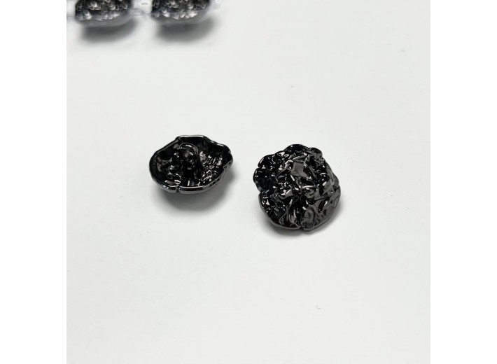 Пуговица "Жатая фольга" черный никель MP26