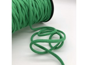 Шнур 6 мм круглый плетеный с наполнителем Зеленый 100% х/б