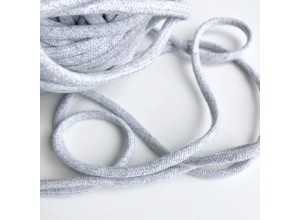 Шнур 6 мм круглый плетеный с наполнителем Светло-серый меланж 100% х/б
