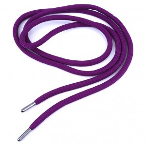 Шнур 8 мм круглый Фиолетовый с сердечником (наконечник оксид) 150см (шт)