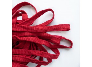 Шнур 15 мм плоский плетеный Красный 100% х/б