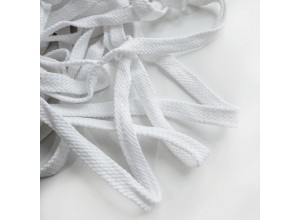 Шнур 10 мм плоский плетеный Белый 100% х/б 