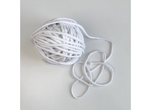 Шнур 8 мм круглый плетеный с наполнителем Белый 100% х/б