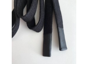 Шнур 15 мм плоский с декоративным наконечником Черный 130 см (шт)