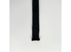 Шнур 15 мм плоский плетеный Черный 100% х/б