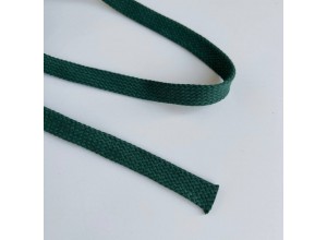 Шнур 15 мм плоский плетеный Лесная зелень 100% х/б