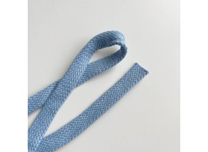 Шнур 15 мм плоский плетеный Пыльно-голубой 100% х/б