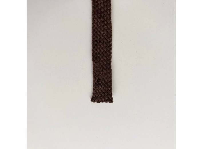 Шнур 15 мм плоский плетеный Шоколад 100% х/б