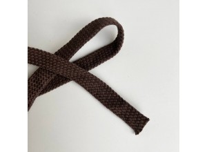 Шнур 15 мм плоский плетеный Шоколад 100% х/б