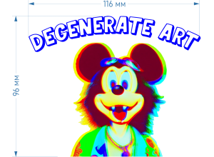 Термотрансфер "Degenerate art: Hippie Mickey"