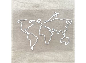 Термотрансфер Карта мира 15 см Белый матовый