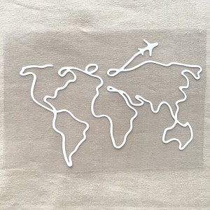Термотрансфер Карта мира 15 см Белый матовый