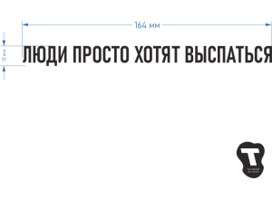 Термотрансфер ЛЮДИ ПРОСТО ХОТЯТ ВЫСПАТЬСЯ (16,4х1,3 см) Черный матовый
