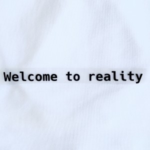 Термотрансфер Welcome to reality (15х1,2 см) Черный матовый