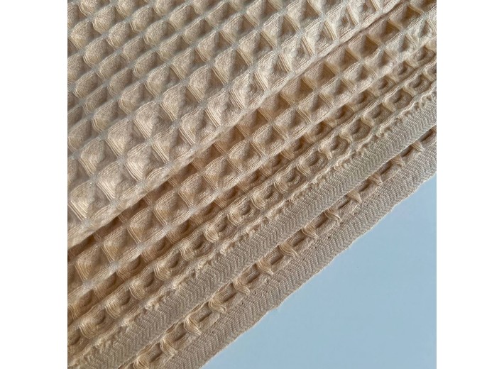 Вафельное полотно умягченное ячейка 12 мм Песочный 100% х/б (240 г/м2)