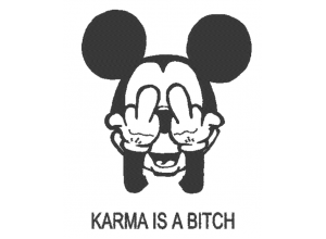 Вышивка "Karma is a bitch"