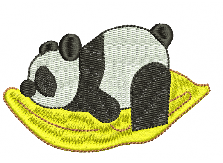 Вышивка "Панда на подушке"