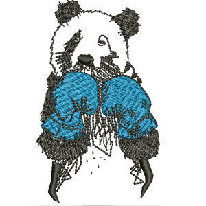 Вышивка "Панда в боксерских перчатках"