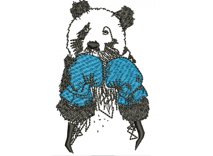 Вышивка "Панда в боксерских перчатках"