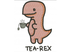 Вышивка "Tea-rex"