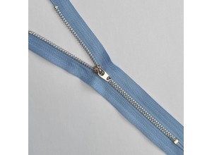 Молния джинсовая Т4, металл Голубой/никель 18см