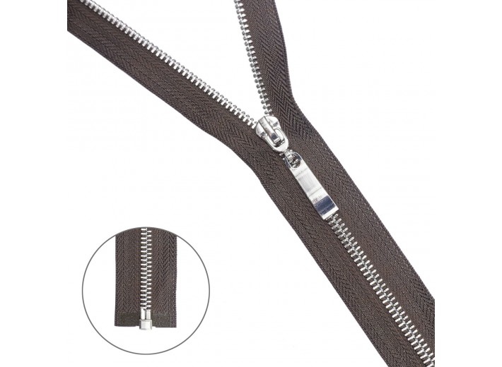 Молния металл разъемная Т5, Хаки/никель 75см