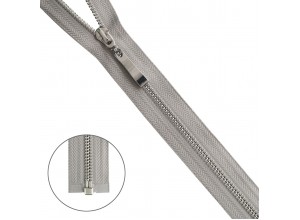 Молния металл разъемная Т5, Светло-серый/никель 75см